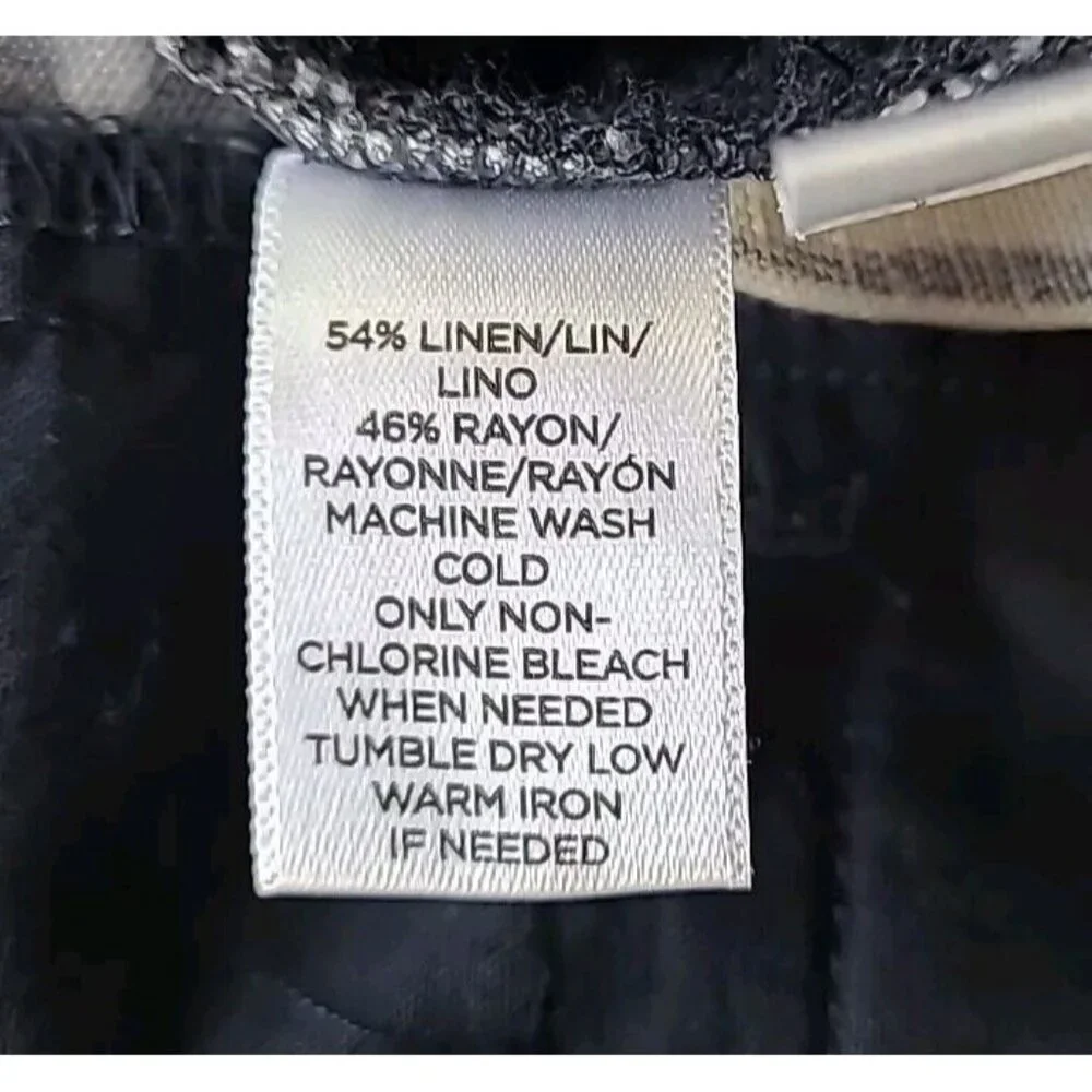 NEW Ann Taylor LOFT Black Linen Sleeveless Tapered Leg Belted Jumpsuit 4 - Picture 7 of 7